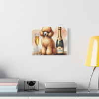Toy Poodle with Champagne Matte Canvas | Dog Art Wall Decor