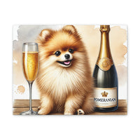 Pomeranian With Champagne Matte Canvas | Dog Art Wall Decor