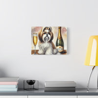 Shih Tzu With Champagne Matte Canvas | Dog Art Wall Decor