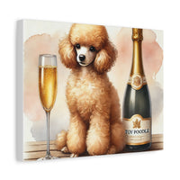Toy Poodle with Champagne Matte Canvas | Dog Art Wall Decor