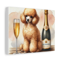 Toy Poodle with Champagne Matte Canvas | Dog Art Wall Decor