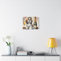 Shih Tzu With Champagne Matte Canvas | Dog Art Wall Decor