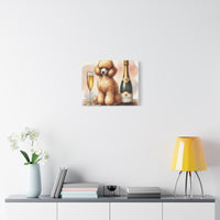 Toy Poodle with Champagne Matte Canvas | Dog Art Wall Decor