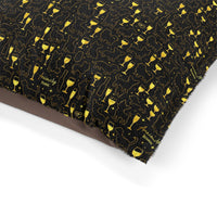 Speckled Gold Pet Bed — Cozy Black & Gold Patterned Dog/Cat Cushion