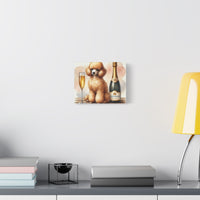 Toy Poodle with Champagne Matte Canvas | Dog Art Wall Decor
