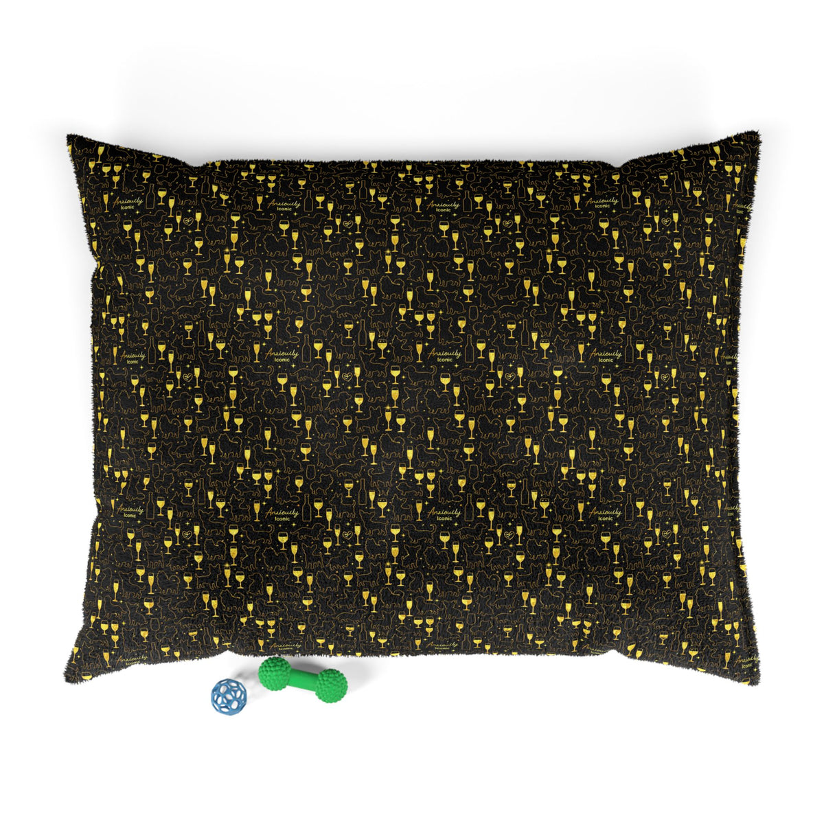 Speckled Gold Pet Bed — Cozy Black & Gold Patterned Dog/Cat Cushion