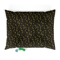 Speckled Gold Pet Bed — Cozy Black & Gold Patterned Dog/Cat Cushion