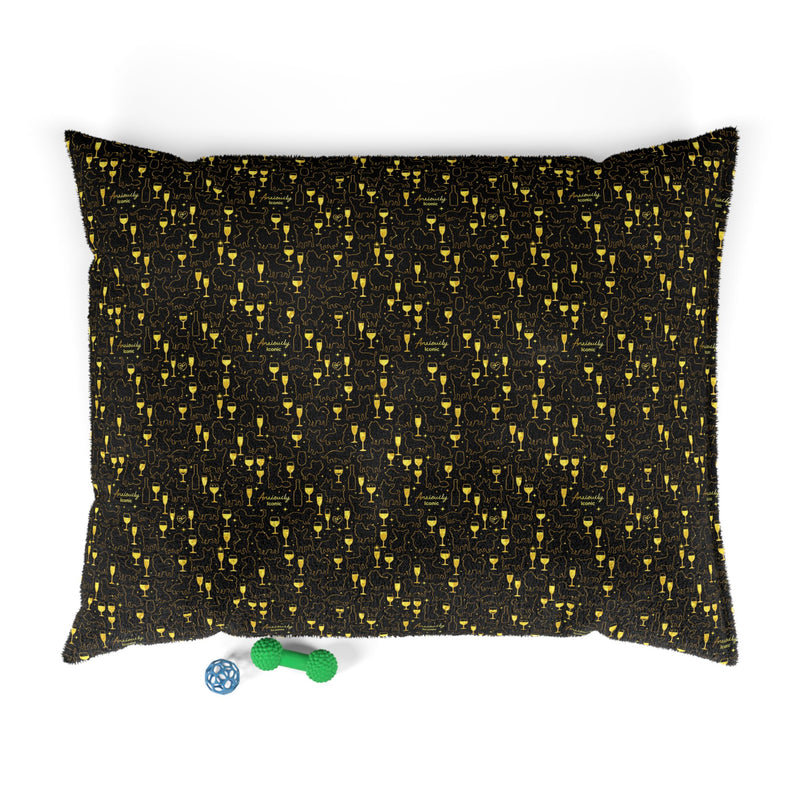 Speckled Gold Pet Bed — Cozy Black & Gold Patterned Dog/Cat Cushion