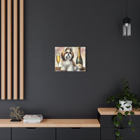 Shih Tzu With Champagne Matte Canvas | Dog Art Wall Decor