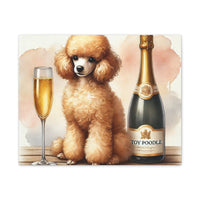 Toy Poodle with Champagne Matte Canvas | Dog Art Wall Decor
