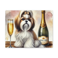 Shih Tzu With Champagne Matte Canvas | Dog Art Wall Decor