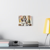 Shih Tzu With Champagne Matte Canvas | Dog Art Wall Decor